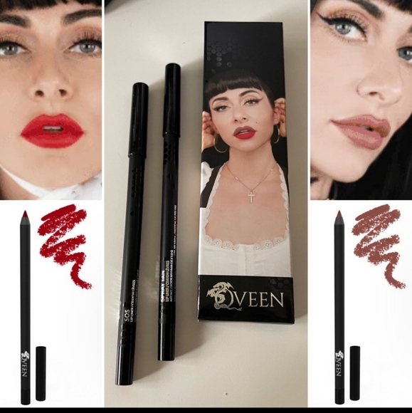 Qveen Beauty Partners In Crime Lip Duo Lip Liners in Spray Tan and SOS - Picture 2 of 4